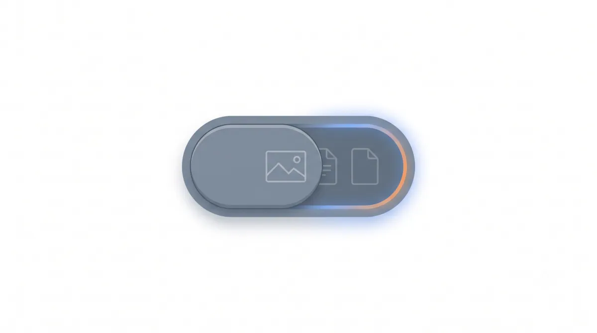 Illustration of a toggle switch in the off position, symbolizing JPEG XL support shipped in Chrome but disabled by default